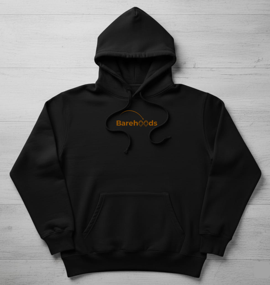 Chinar Leaf Black Hoodie - Kashmiri Autumn Harud