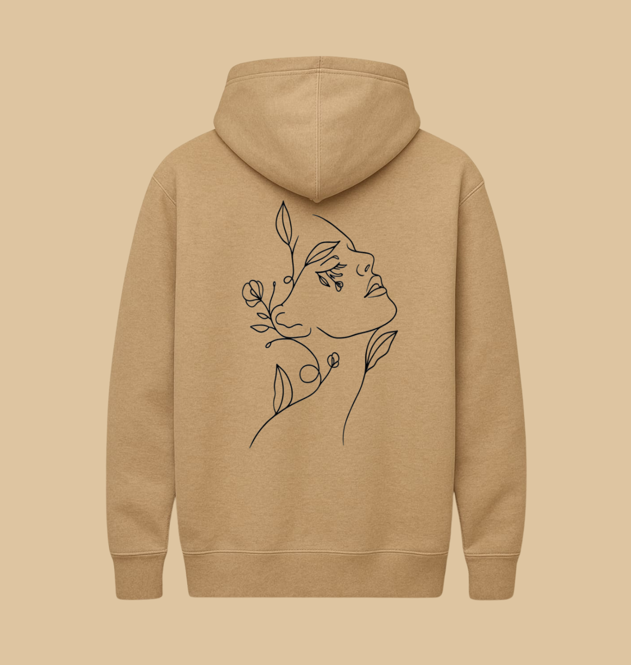 Aesthetic Floral Line Art Hoodie