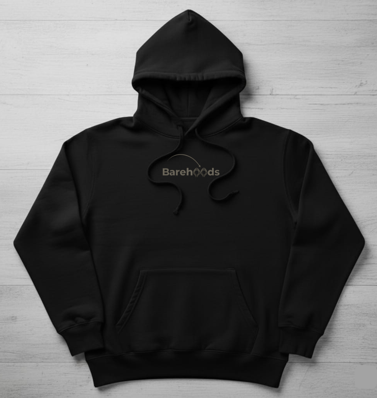 Cute Panda with Bamboo Graphic Hoodie - Black